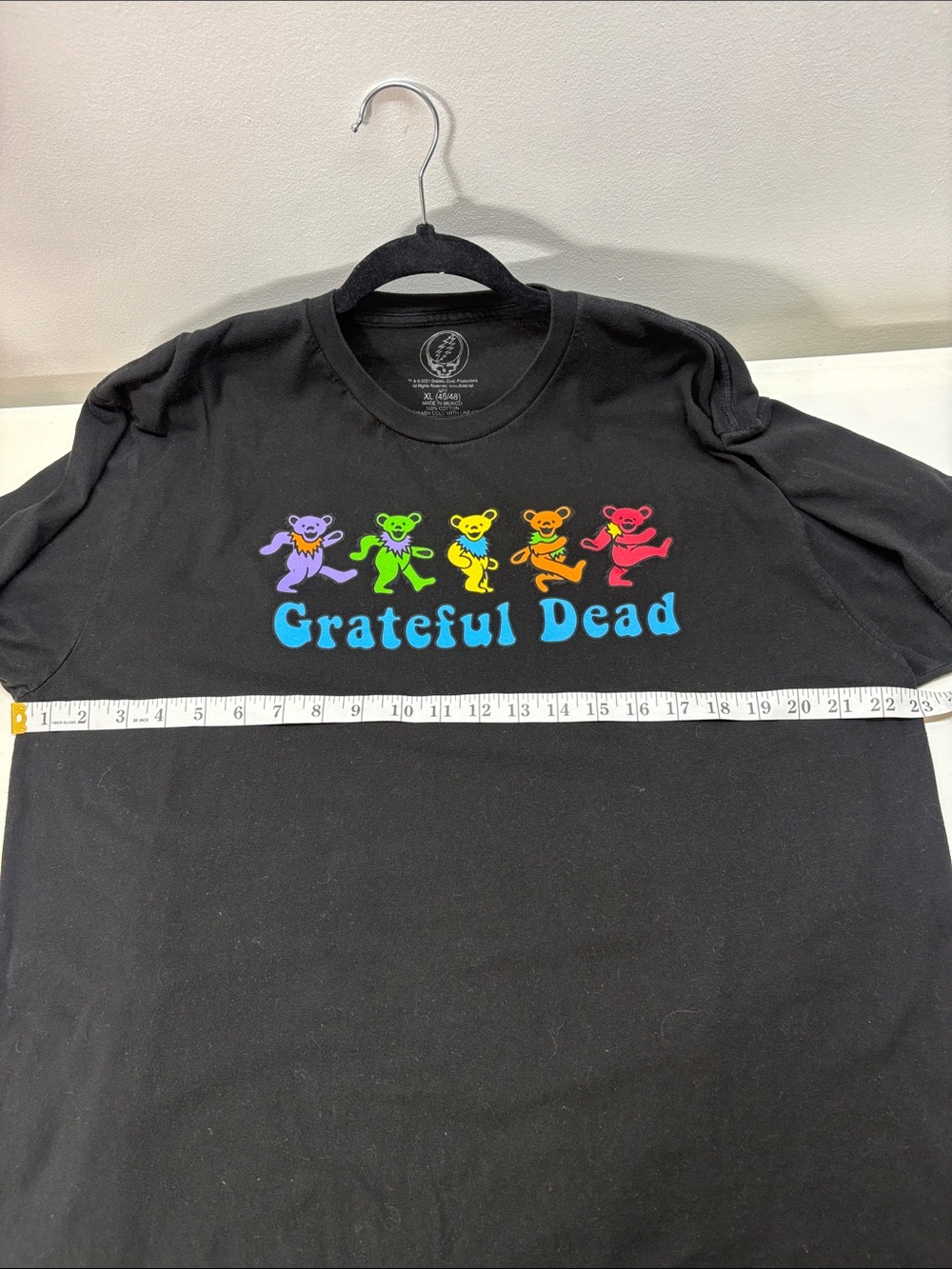 Grateful Dead Black Tee with Multicolor Dancing Bears - Picture 6 of 6